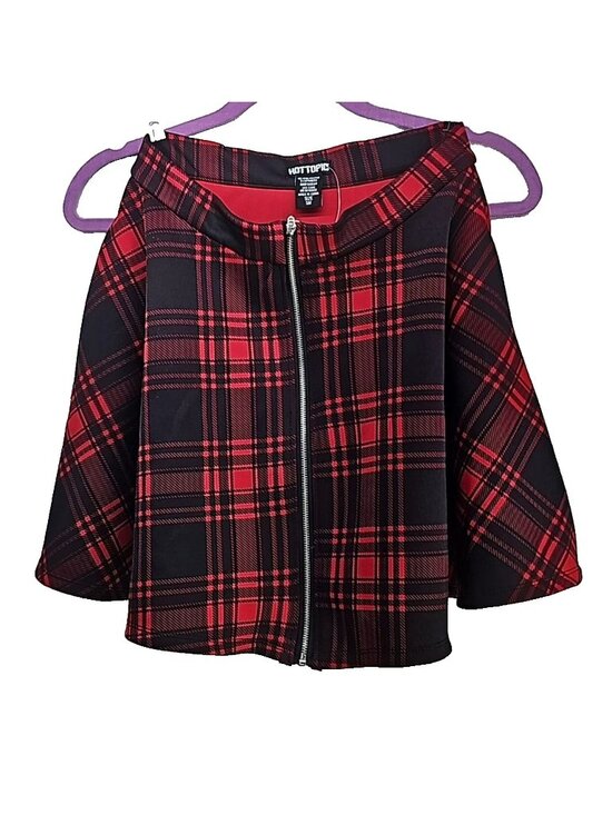 Hot Topic Dresses & Skirts - Hot Topic Red Black Plaid Skater Skirt NWT Small Grunge Punk Emo Mall Goth Y2K